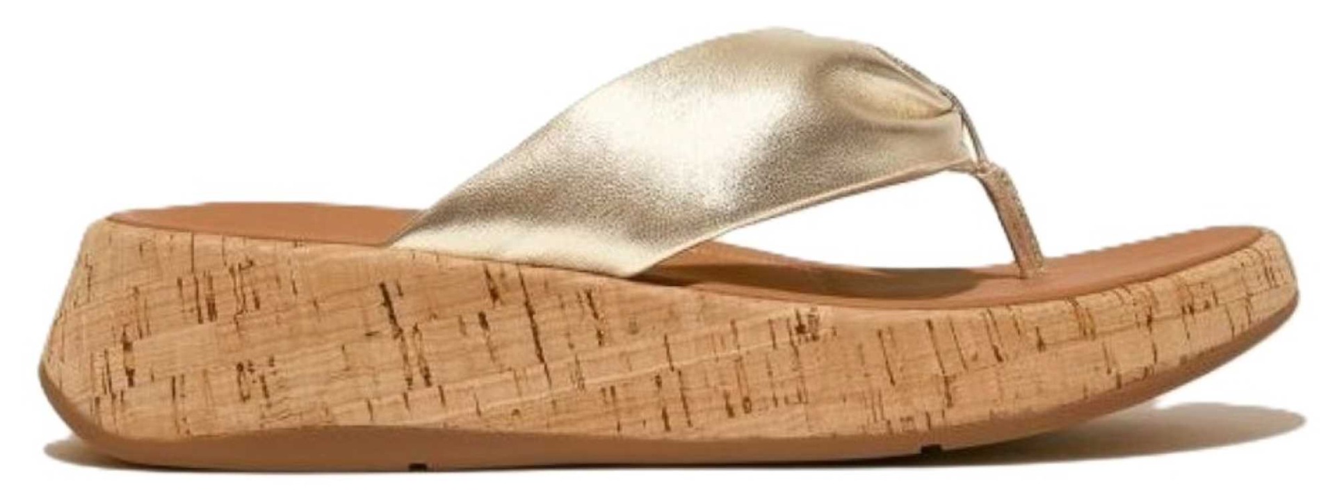 Fitflop F-Mode Leather-Twist Flatform Toe-Thongs