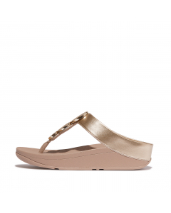 Halo Bead-Circle Metallic Toe-Post Sandals