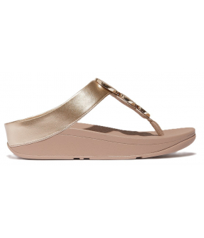 Halo Bead-Circle Metallic Toe-Post Sandals