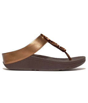 Halo Bead-Circle Metallic Toe-Post Sandals