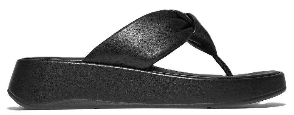 Fitflop F-Mode Knot Soft-Leather Flatform Toe-Post Sandals